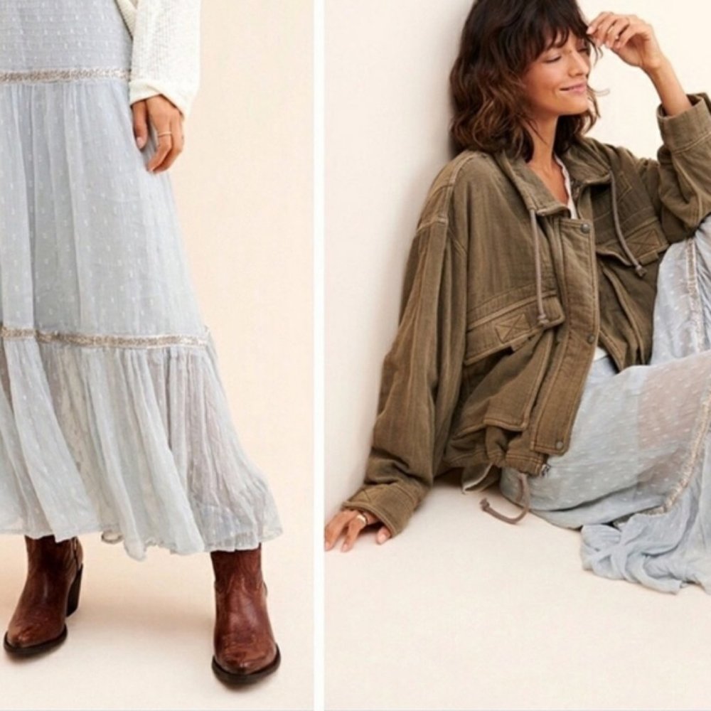 Free People Ella Midi Skirt Size 2 NWT - Picture 6 of 13